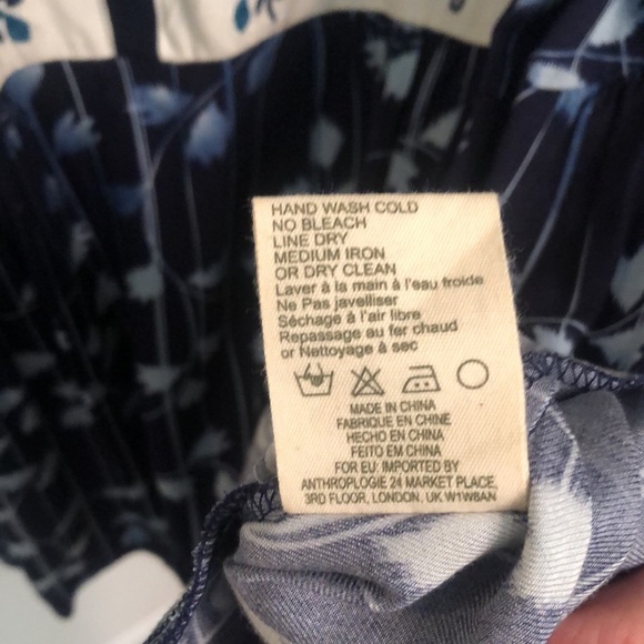 Anthropologie TINY Blue Embroidered Dress size Large - Picture 7 of 8